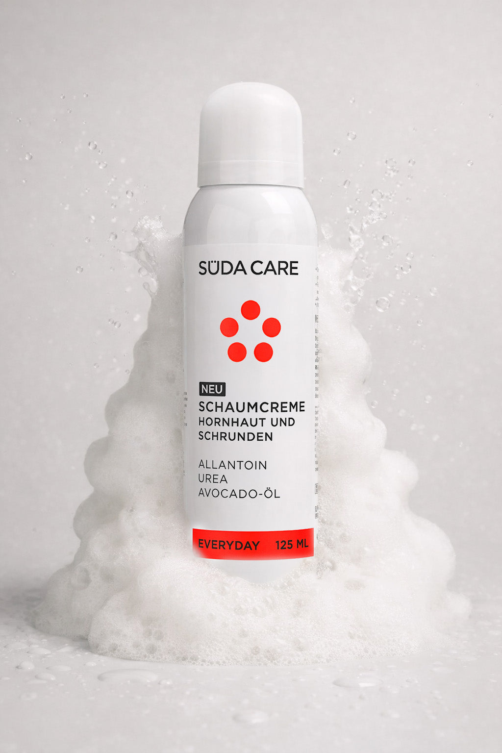 SÜDA CARE Schaumcreme für Hornhaut und Schrunden mit pflegender Urea-Formel